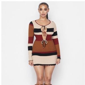 Tied Front Knitted Dress